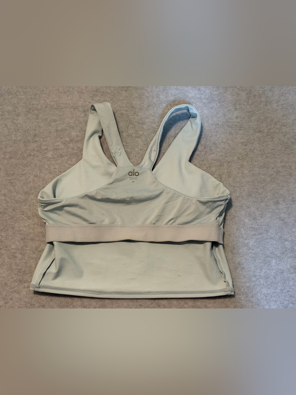 ALO Airbrush Real Bra Crop Tank Light Blue With Pads Buttery Soft 87370 - Picture 9 of 9